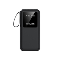 Batería Externa Delgada de 10000mAh para Teléfono con 4 Cables Integrados, Pantalla Digital, Soporte para Teléfono, Cargador Portátil