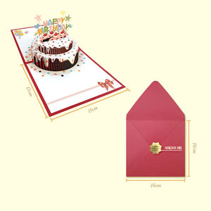 Torta Pop-Up creativa auguri <span class=keywords><strong>di</strong></span> <span class=keywords><strong>compleanno</strong></span> 3D biglietto <span class=keywords><strong>di</strong></span> auguri abbronzante Deluxe Happy Birthday Greets Cards - Product Image 5