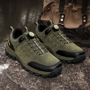 Chaussures de randonnée pour hommes, dessus en daim, semelle extérieure en caoutchouc, doublure en mesh respirant, chaussures de trekking d'automne pour l'extérieur, chaussures de marche à bout fermé, semelle intermédiaire en EVA - Product Image 2