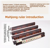 Règle de Mahjong Américain 2-en-1 en écaille de tortue de 17,5 pouces pour tri des tuiles de Mahjong, accessoire de jeu de table, vente en gros
