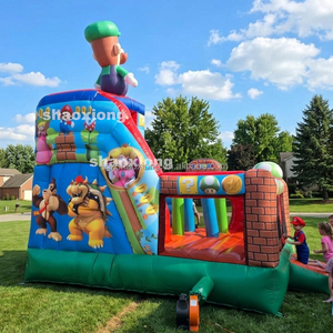 Château gonflable commercial d'extérieur pour enfants et tout-petits, avec toboggan et motif de dessin animé, idéal pour les fêtes - Product Image 4