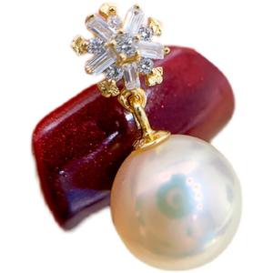 Accessoires en argent S925 pour la création de bijoux, support vide en forme de flocon de neige pour boucles d'oreilles en argent avec perles rondes de 8 à 12 mm, modèle 21111 - Product Image 5