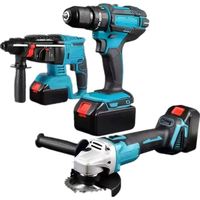 Ensemble d'outils électriques sans fil de haute qualité 18V 21V, perceuse sans balais, kit de tournevis, perceuses électriques, kit combiné d'outils électriques