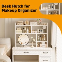 Étagère de bureau à 4 niveaux en MDF avec panneau de rangement et organisateur de bureau, service personnalisé direct usine