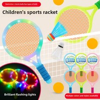 Ensemble de raquettes de badminton lumineuses à LED, lot de 2, jouet sportif en plastique qui brille dans le noir pour enfants, pour l'intérieur et l'extérieur