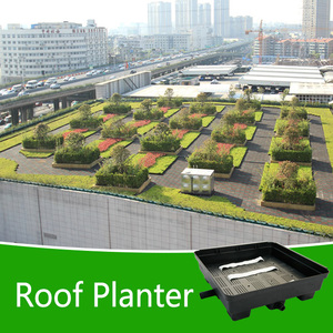 Black Rooftop Garden Green Roof Planters SL-X5015 <b>Square</b> Plastic Flower <b>Pot</b> Trays Self Watering Eco-Friendly Drainage Hole - Product Image 3