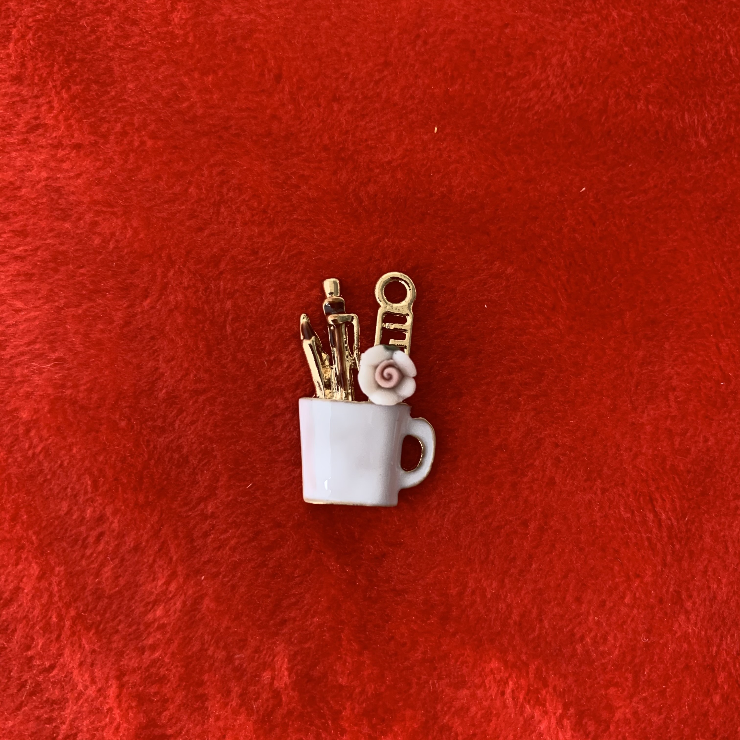 Fiore dorato/bianco/bianco