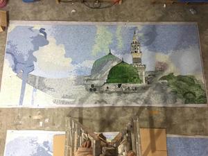 Pintura artística Creek Cruise Glass Mosaic Mural Wall Decor Puzzle Mosaic Village Scenery Hand Cut Artist Abstract Glass Tiles - Product Image 4