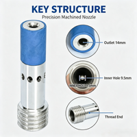Buse de sablage Venturi ultra-courte Born Machinery 170 mm, trou intérieur 9,5 mm, en alliage d'aluminium aéronautique et carbure de tungstène