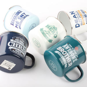 Caneca Vintage Personalizável para Café, Caneca de Metal para Viagem, Livre de Chumbo e Cádmio, Caneca de Esmalte para Acampamento, Atacado - Product Image 3