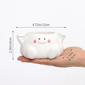 ROOGO Vente en gros Mini petits pots à plantes mignons pour exprimer <span class=keywords><strong>son</strong></span> humeur Jardinières en pot de plantes succulentes en résine sur la table - Product Image 2