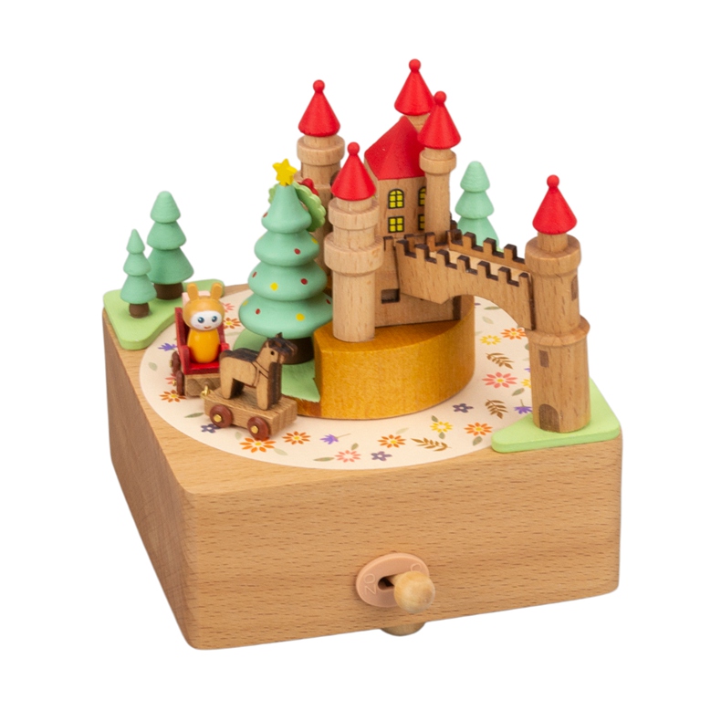 55805017 castle wooden music box