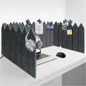 Panel de Privacidad Plegable para Cubículos, Pantalla Acústica de PET, Divisor de Escritorio de Fieltro para Oficina, Hogar y Aula - Product Image 1