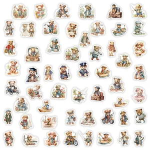 Pegatinas de Ositos en Acuarela, Lindas y Divertidas, para Niños, Regalo, Juguete, Decoración para Álbumes de Recortes, Diarios, Computadoras Portátiles, Maletas, Botellas, Resistentes al Agua - Product Image 4