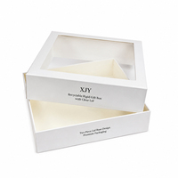 Boîte cadeau rigide recyclable XJY avec couvercle transparent et base à deux pièces