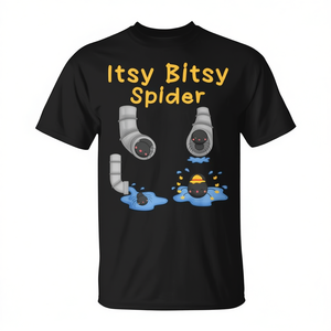 T-shirt Itsy Bitsy Spider pour tout-petits, unisexe, manches courtes, col rond, impression numérique, motif de comptine - Product Image 2