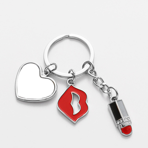 Thiết kế mới một mặt vòng hình dạng thăng hoa kim loại Keychain khoảng trống cho cô gái - Product Image 3