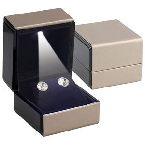 Wholesale High-end Luminous LED Lamp Jewelry <b>Box</b> square PU Leather <b>Ring</b> Necklace Pendant Jewelry Packaging <b>Box</b> - Product Image 1