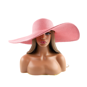 Quá Khổ có thể gập lại mũ rơm phụ nữ thêm rộng vành UPF50 + Trọng lượng nhẹ Packable bãi biển Sun hat phụ kiện du lịch mùa Hè - Product Image 1