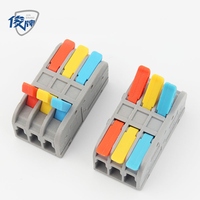Connecteurs de câblage rapide en cuivre et plastique, bornes de raccordement 2-2/3-3/4-4 broches, 400V, conception compacte à enfiler, sertissage à écrou