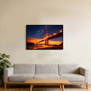 Stampa su Tela per Cornici Artistiche, Quadro con Illuminazione LED, Decorazione con Immagine di Ponte per Interni Moderni, Design Personalizzato - Product Image 3