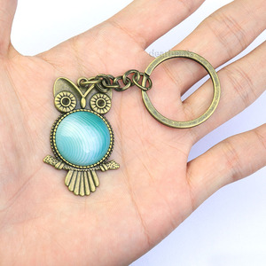 Bán Buôn Tinh Thể Tự Nhiên <span class=keywords><strong>Keychain</strong></span> Với Đồng <span class=keywords><strong>Owl</strong></span> Và 20Mm Đá, Đá Quý Vòng Chìa Khóa Chữa Bệnh Tinh Thể - Product Image 3