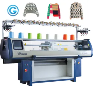 Double rib knitting cuff Jacquard jersey knit fabric flat knitting machine