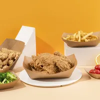 Nouveau plateau alimentaire jetable écologique, biodégradable, recyclé, mat, brillant, enduit de PE, pour la restauration rapide et les fêtes