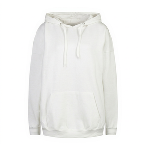 <b>Women's</b> <b>White</b> Hooded Sweatshirt Pullover Casual Cotton <b>Hoodie</b> with Front Pocket Regular Fit Autumn Wear - Product Image 1