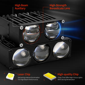 Proyector Láser de 2 y 3 Ojos, Haz de Luz Blanca y Amarilla, Luz Alta y Baja, 24V 12V Universal, Luz Oculta para Parrilla de Coche Todoterreno - Product Image 2