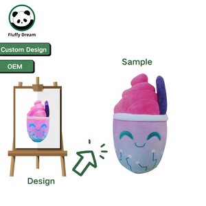 Jouet en peluche adorable de tasse de promotion de boulangerie personnalisé en forme de gâteau de poupées de <span class=keywords><strong>série</strong></span> gommeuse personnalisées pour jouets d'animaux en peluche de lait de crème glacée - Product Image 1