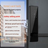 Serrure de porte d'hôtel en bois, en alliage d'aluminium, avec carte à puce, mot de passe, serrure intelligente, contrôle d'accès par carte magnétique, pour chambres d'hôtes et appartements