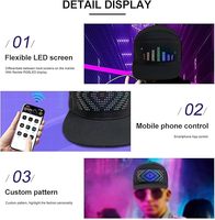 Gorra Personalizada con Pantalla de Píxeles LED Gorro con Display LED Gorra LED Rodante con Mensaje Desplazable Programable