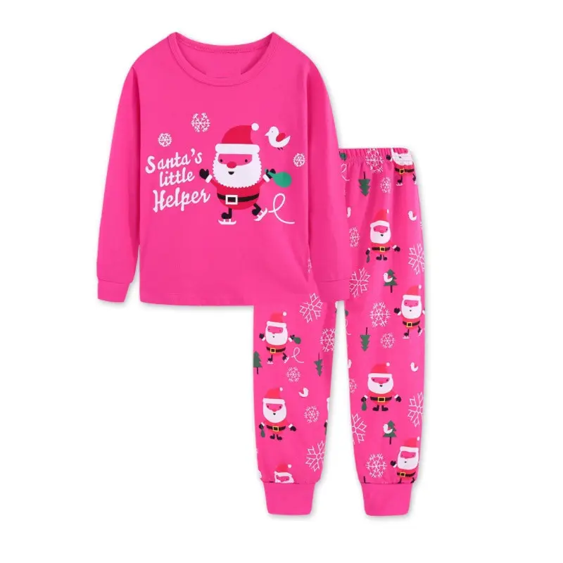 QH wholesale Comfortable Baby Little Children Autumn Homewear Christmas Pyjamas Sets Animal Cartoon Cotton Children's Pajamas