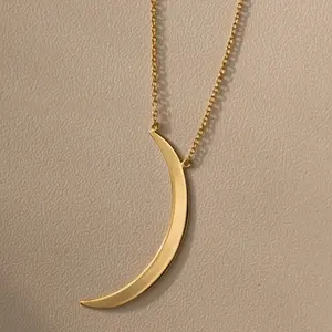 Inspire Jewelry Minimaliste 18K PVD Acier Inoxydable Bijoux Islamiques Cadeau Dainty Crescent Moon Collier en Argent et Plaqué Or