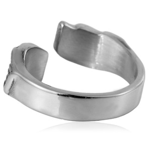 Anillo de Pluma y Titanio para Hombre, Ajustable, Diseño Geométrico con Elemento de Serpiente, Accesorio de Moda - Product Image 3