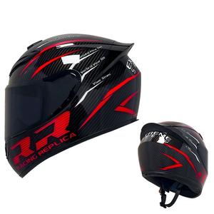 Casque de moto intégral certifié aux normes nationales pour hommes et femmes, chaud pour l'hiver, utilisable en toutes saisons, coque ABS, visière transparente - Product Image 2