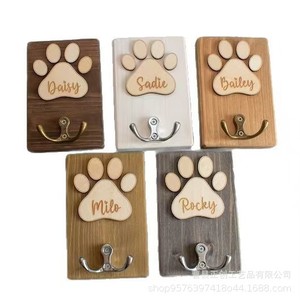 Wooden Pet Paw <b>Hook</b> Wall Mounted <b>Dog</b> Cat Leash Holder Coat Rack Durable Rustic Style - Product Image 5