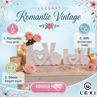 Figurines en céramique LOVE roses, paire de vases, sculpture de fleurs en forme de cœur, alphabet, décoration pour étagère, cheminée, ornement de maison, cadeau de mariage