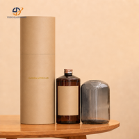 Ensemble diffuseur de parfum en verre personnalisé avec bâtonnets noirs et flacon de recharge pour hôtel et chambre d'hôtes, parfum d'ambiance pour la maison