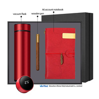 Ensemble cadeau d'entreprise VIP personnalisé : Thermos en acier inoxydable, couverture en cuir PU, stylo personnalisé, carnet de notes A6