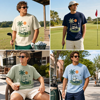 T-shirt de golf décontracté pour homme, imprimé sur mesure, en coton épais à manches courtes, pour les clubs