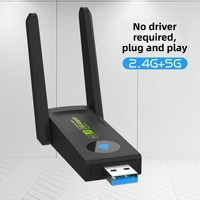 Routeur Wi-Fi USB externe 1300 Mbps sans pilote, signal Wi-Fi double bande 2,4G/5G, récepteur Gigabit pour ordinateurs portables
