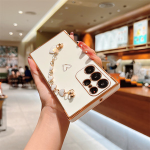Lady Women Style Galvanoplastie Love Heart Bracelet Phone Case Soft Shell pour Samsung S24 S23U <span class=keywords><strong>Galaxy</strong></span> S22 A15 A54 - Product Image 4