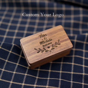 Logo personalizzato inciso di lusso noce contenitore regalo da viaggio imballaggio in legno cravatta Clip <span class=keywords><strong>porta</strong></span> <span class=keywords><strong>gemelli</strong></span> - Product Image 5