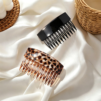 Peignes à cheveux latéraux de style chinois, accessoires pour cheveux en plastique imitation écaille de tortue pour femmes