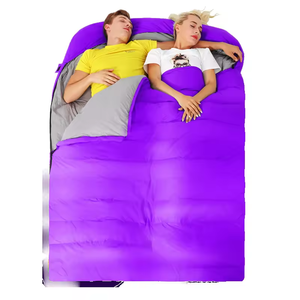 Sac de couchage double ultraléger de style populaire, confortable, rectangulaire, pour deux personnes, avec boîte à pieds enveloppante et fermeture éclair de type enveloppe - Product Image 2