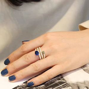 Anello a Spirale Multistrato con Design Blu, Anello Classico da Dito per Donne - Product Image 3