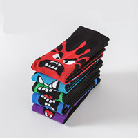 Nouveau chaud petit monstre mâle femme personnalisé bonbons couleurs équipage chaussettes drôle mignon dessin animé motif étudiants mode chaussettes décontractées