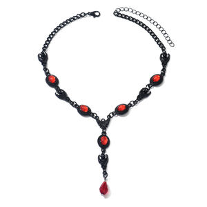 סגנון כהה גותי halloween סט תחפושת סט עכביש הנשי שרשרת זהב שטן טיפת דם השטן ירידה פופולרי סטים תכשיטים אופנה סטים - Product Image 6